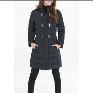 Long black puffer coat
